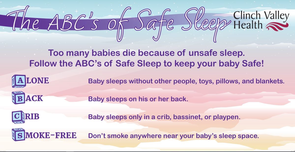 The ABC's of Safe Sleep: Alone, on their Back, in a Crib, in a Smoke-Free environment